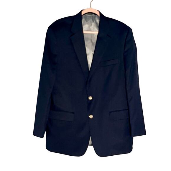 Eisenberg Other - Eisenberg Navy Blue Blazer Men’s 42R Classic Fit‎ Gold Crest Buttons Lined Sport